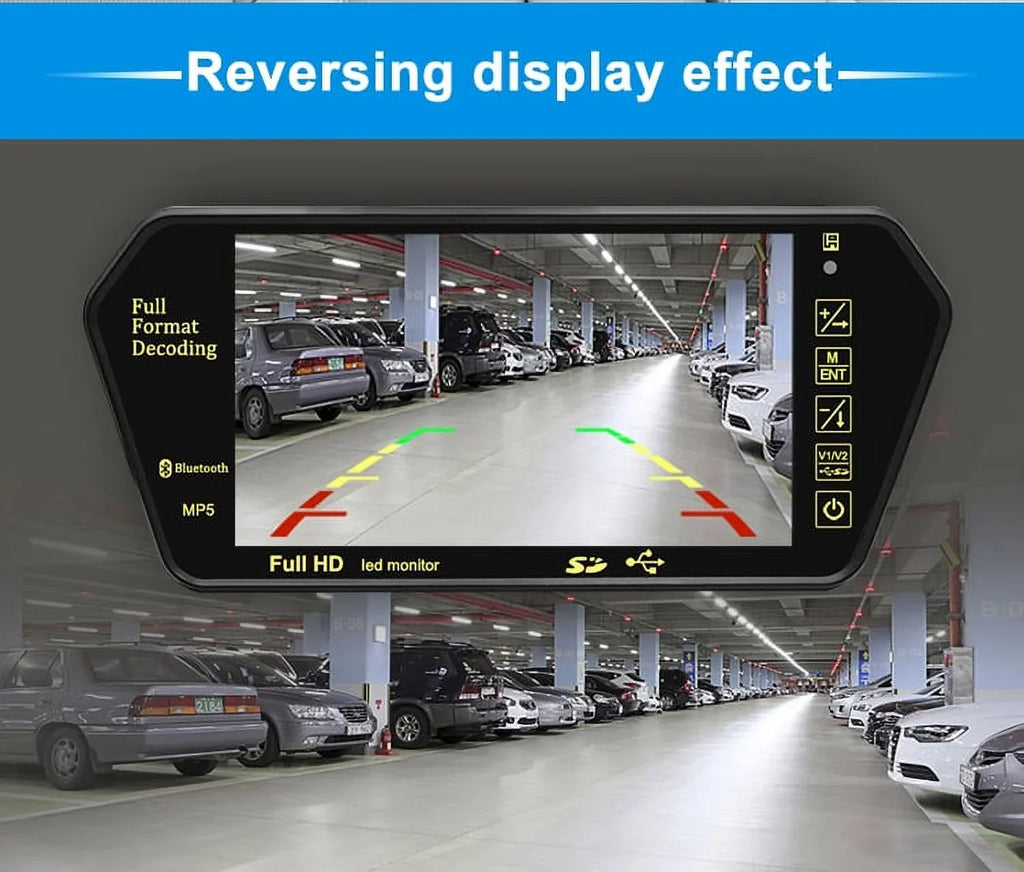 Parking Vision TFT Display View Inch 800*480 Rear USB/SD/FM Mirror System 12-24V MP5 Night Monitor Camera LCD 7 Car Transimitter