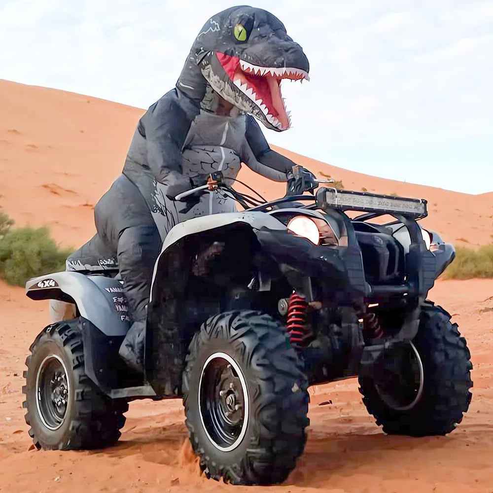 Up Costume Full Blow Raptor Velociraptor Women Costume Inflatable Adult Costume Body Men Grey DomKom T-rex Dinosaur Halloween