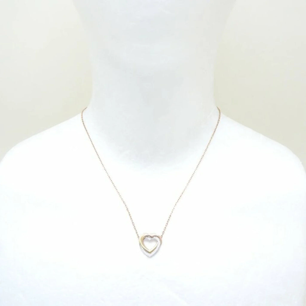 K18 (Like 291637 CARTIER Diamond Three-Color Heart Necklace New) Trinity Gold Pre-Owned B7061200
