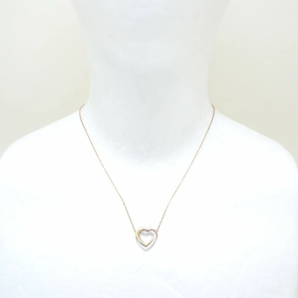 K18 (Like 291637 CARTIER Diamond Three-Color Heart Necklace New) Trinity Gold Pre-Owned B7061200