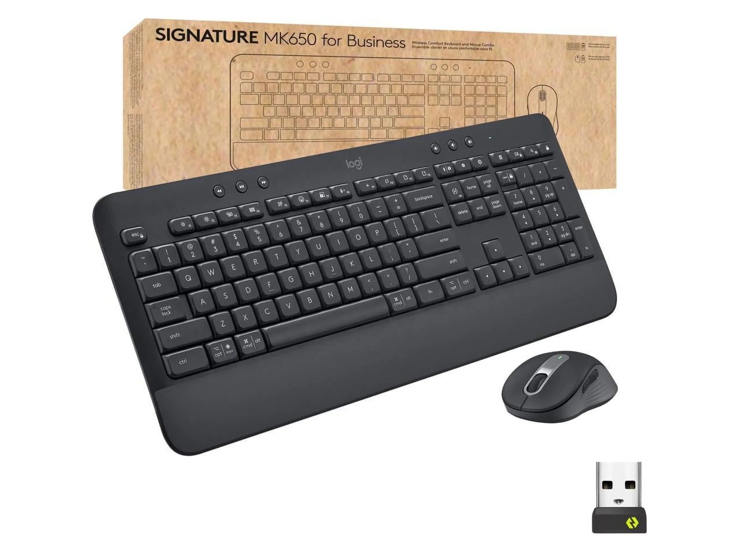 MK650 Logi Signature - Certified, for Graphite Globally Bluetooth, and Logitech Mouse Keyboard, Bolt, Combo Windows/Mac/Chrome/Linux Business, SmartWheel, Wireless