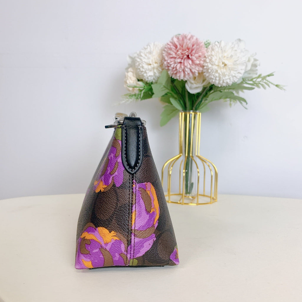 Print Coach Bag CL406 IN Brown Rose Charlotte Multi In With Signature Canvas Shoulder Iris