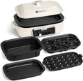 Versatile Fry, Griddle Removable Stir Nonstick Dessert, Paella with Grill YANPO Electric 5 Grilling, Classic BBQ, Indoor Grill Pasta Lid White Mushroom Plates, Skillets HotPot, for Pot, Set, Set