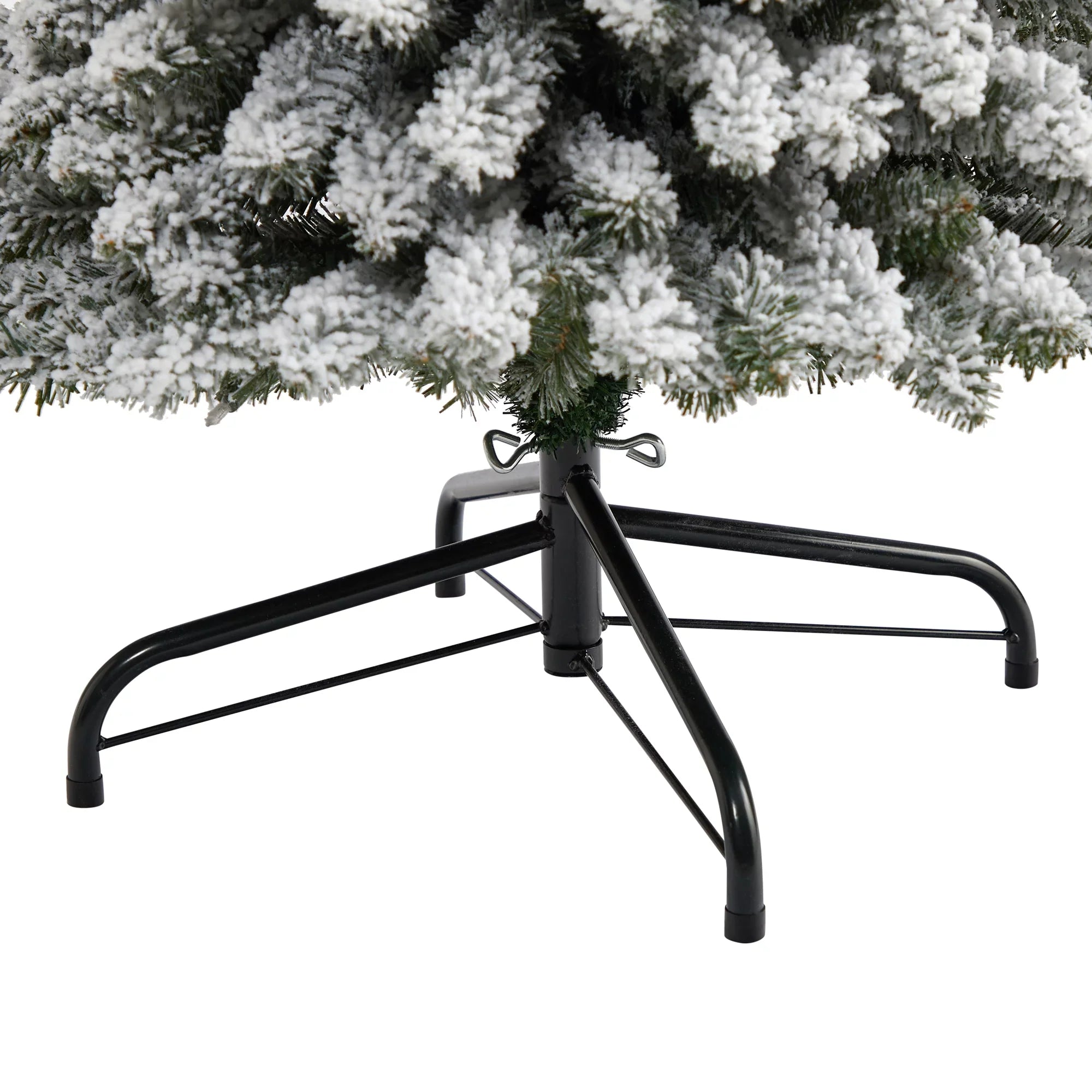 White Christmas Lights Tree 7' Nearly Pencil Artificial Natural Flocked Clear 400 Prelit
