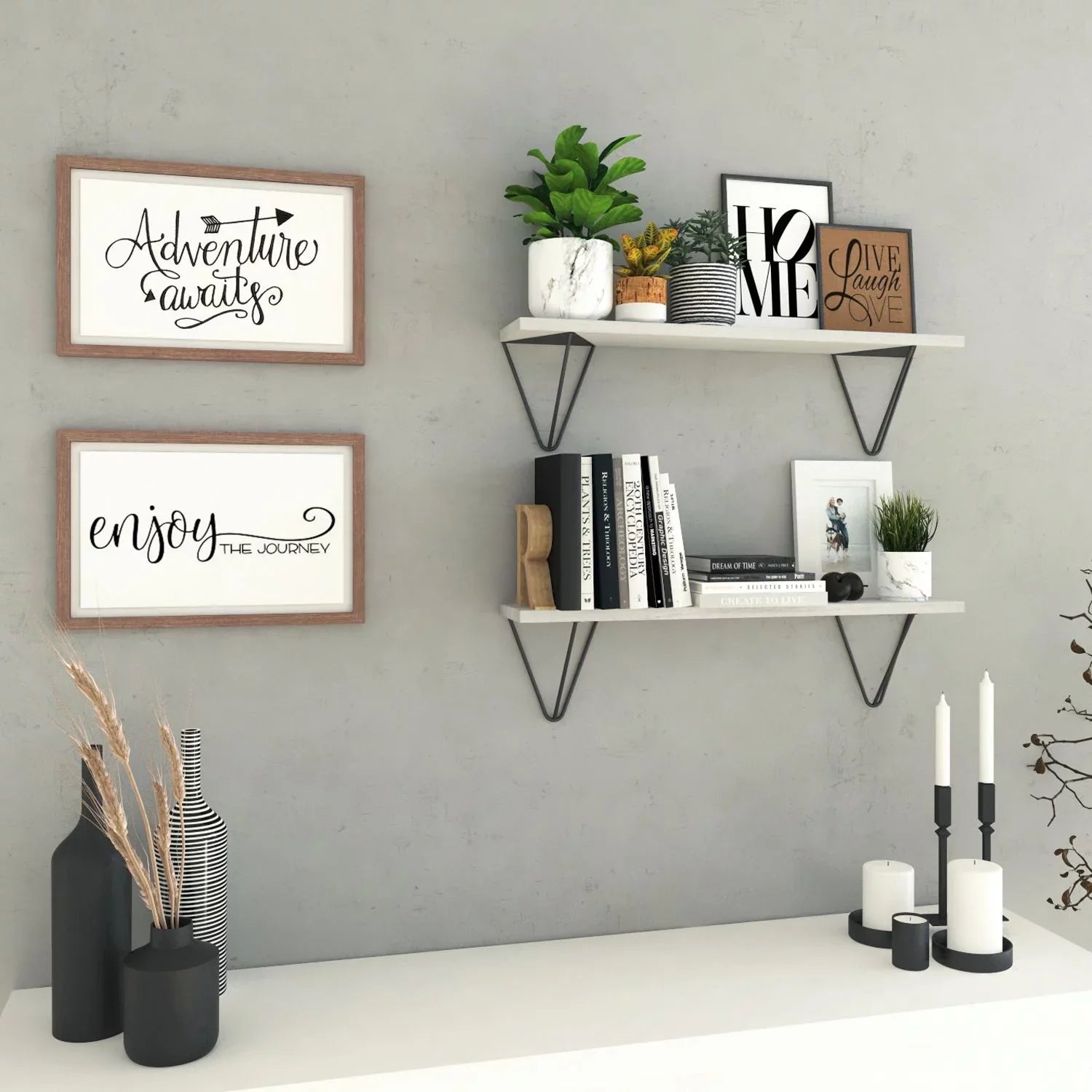 Shelf Storage of 2 Organizer Toilet Over Wallniture Shelves, Floating Room 24" Set Colmar White, The Laundry Wall Bathroom