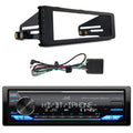 Single Combo Din AM/FM AUX Bundle Kit with LED Bluetooth Stereo Car 98-2013 USB Harley Installation DIN Amazon SiriusXM Install LED Audio Alexa Single JVC Radio Receiver Ready Enrock KD-X480BHS