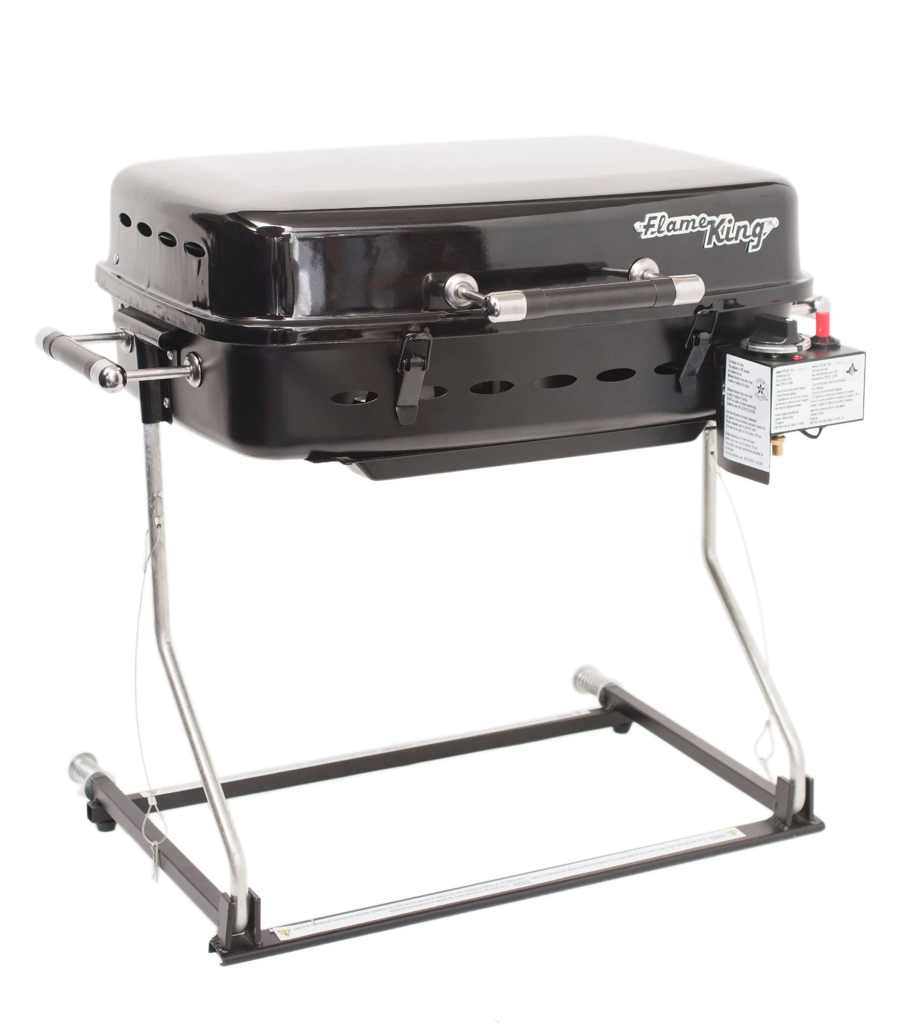 Flame YSNHT400 Mounted Motorhome System, Black, with Bracket Grill King RV/Trailer Gas Grill BBQ