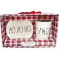 Melamine Black Rae HO Tumbler Letters HO HO Plate with Christmas Oval LL SANTA Ivory Gift and Dunn Set