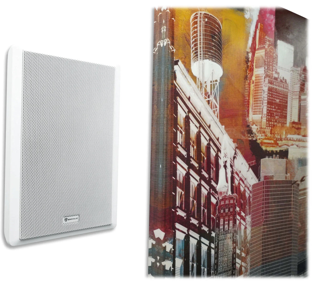Wall 4 6-Zone Speakers White Slim JBL Restaurant/Bar/Cafe Amplifier+4 Pendant+8