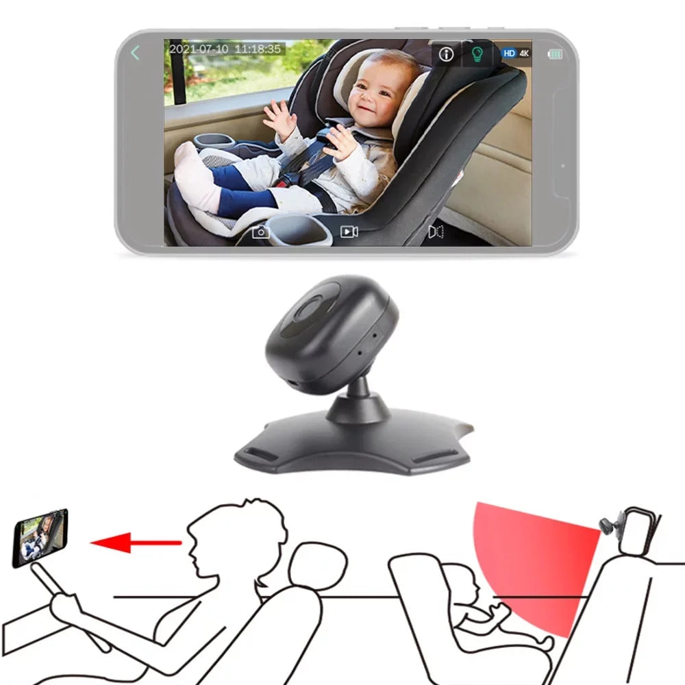 Seat, 360° Camera, Monitor Night Rear Monitor Car Wireless WiFi Facing Rotation for Vision, ammoon Baby