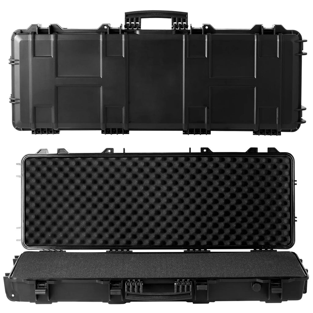 3 Foams, & Two Layers Rifle IP67 Case, inch Hard 42 Case Wheels, lockable for Shotguns, SKYSHALO Gun Gun with Fully-protective Case Hard or Rifle Airsoft with Rifles Waterproof Crushproof,