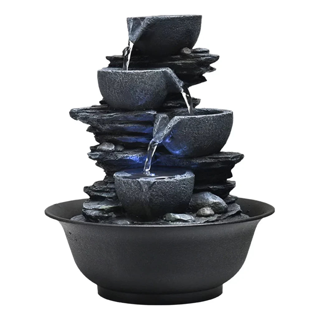 Waterfall E Water Home Fountain Feng Shui Outdoor Landscape Tabletop s with , Bedroom