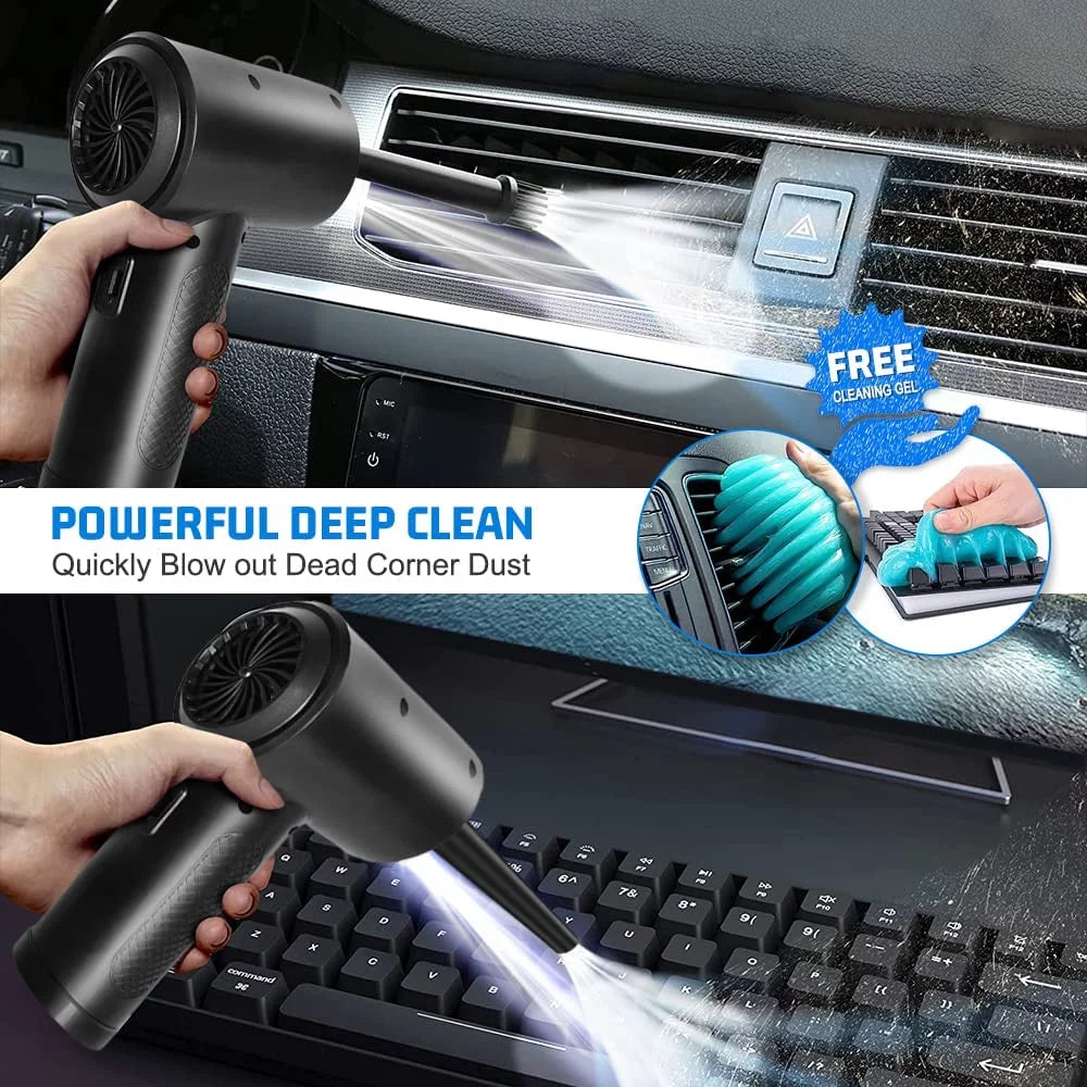 for Duster Gears Cans Good & Electric Duster, Replacement Air 3 100000RPM Air 7600mAh Cleaner Office, Air Reusable Compressed Rechargeable Compressed for Computer Adjustment, Cordless Keyboard