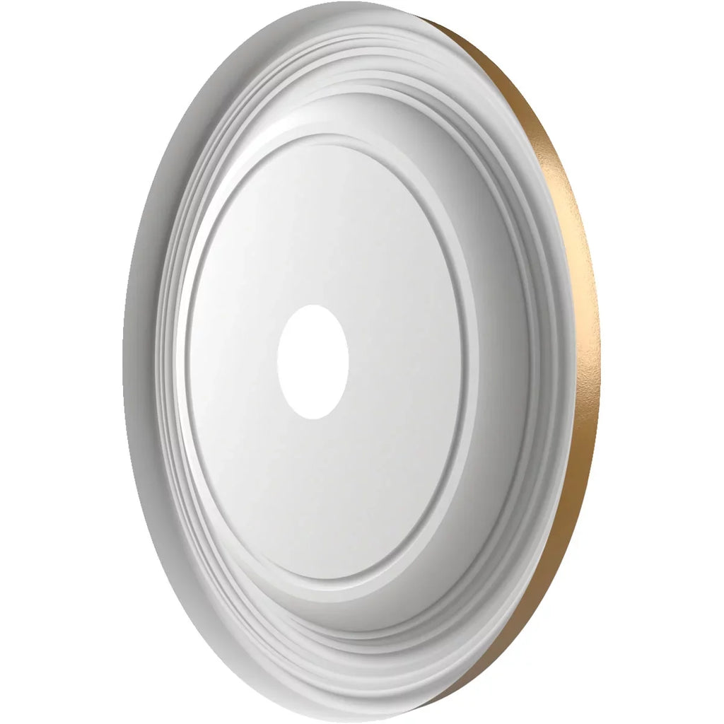 13 Canopies 1 PVC to x Medallion 22"OD Rush 1/2"ID up Traditional 1/2"P Ceiling Thermoformed Metallic (Fits Ekena Millwork x 3 Gold 1/2"),