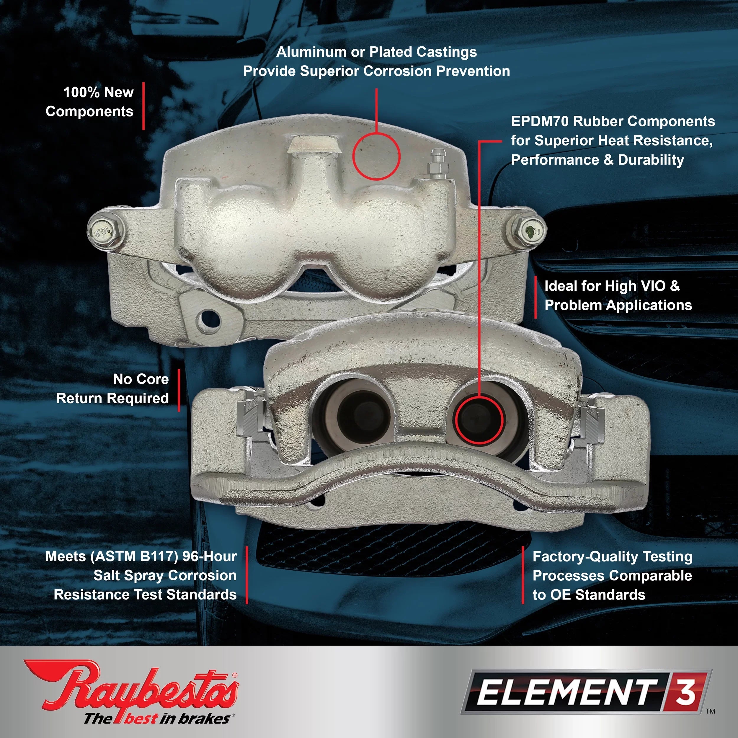 MALIBU Plated Fits CHEVROLET Calipers New 2016 MALIBU, 2014-2016 Raybestos Element3 LIMITED CHEVROLET select: