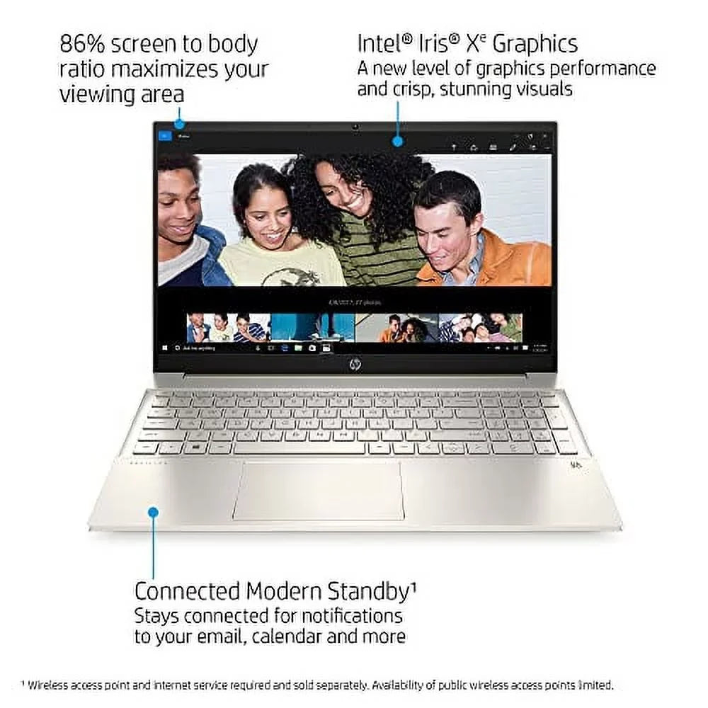 Laptop i5-1135G7 SSD 32GB 2TB Graphics NVMe Touchscreen 4-Core Keyboard Bluetooth HP Intel DDR4 11 15.6" 32GB Xe Webcam w/ HDMI Backlit FHD 11th Pavilion Home 2022 USB Windows WiFi-6 Gen Iris
