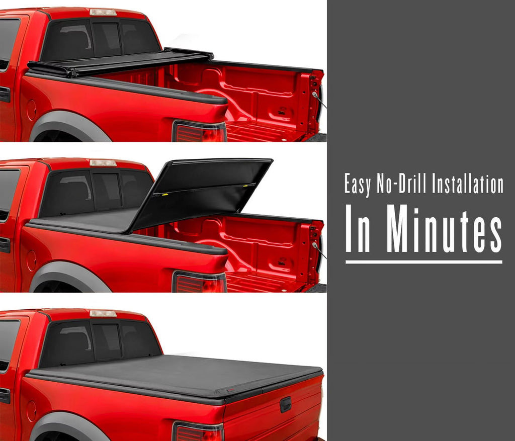 | MaxMate 5'4" Compatible Tri-fold Soft with Bed TCH371065 Tonneau Truck | Cover Ridgeline Honda 2017-2024 Bed (64")
