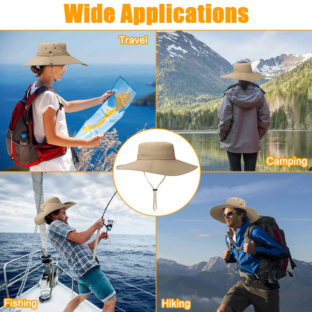 Hat Sun Bucket Brim Women UV for Cap Garden Fishing Protection Men Hiking Wide