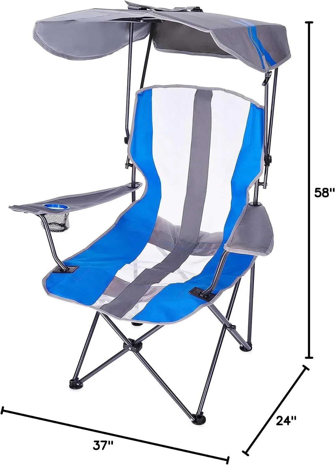 Tailgates, Chair Outdoor Events, and Camping, Canopy Foldable Kelsyus Original Grey/Blue for