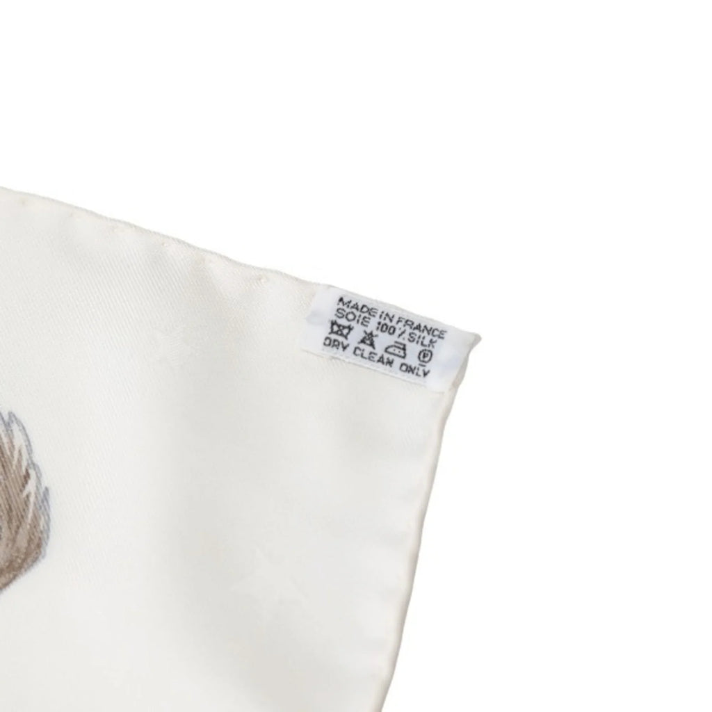 White (Good) Silk Hermes Pre-Owned Scarf Carre90 HERMES 100%