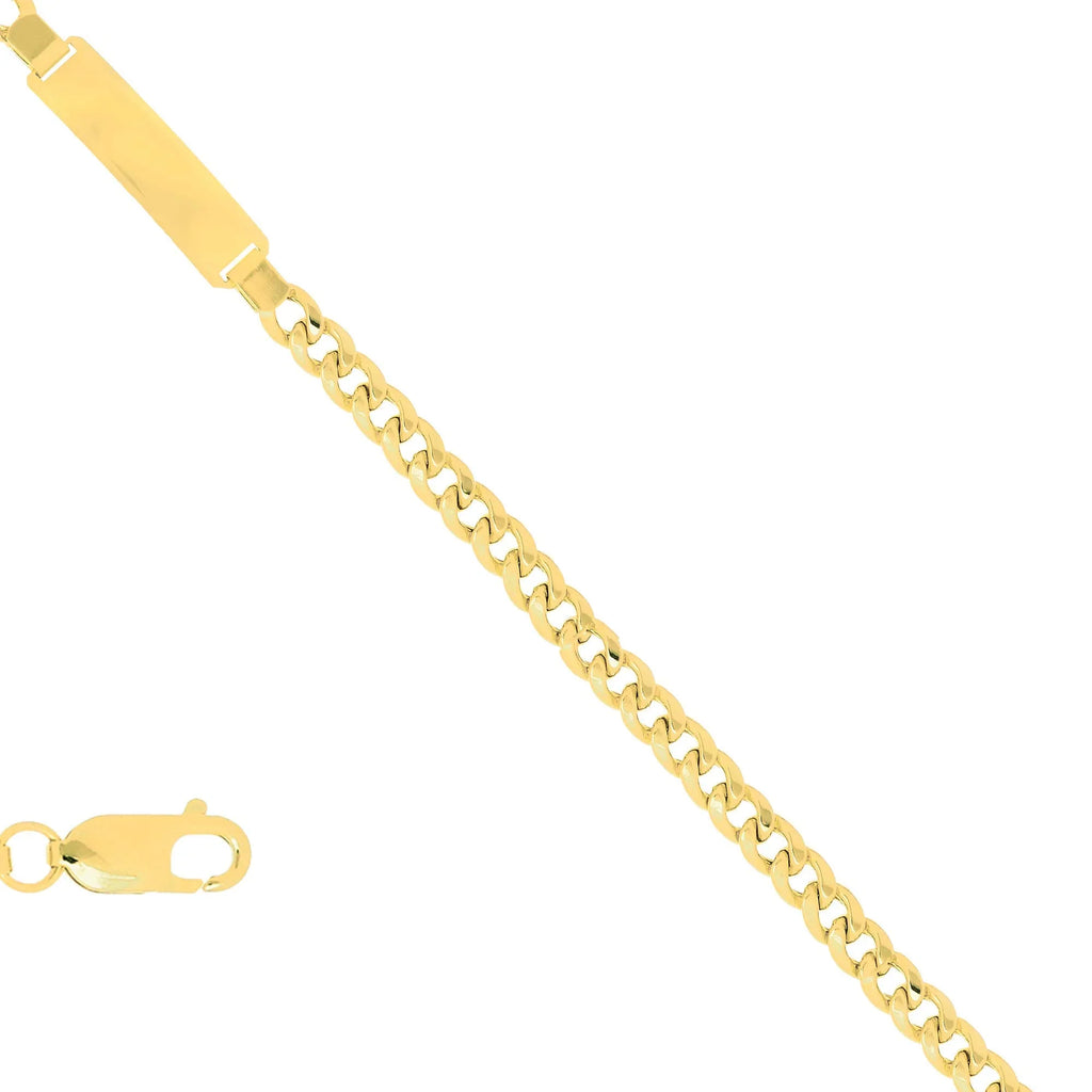 Lite Link 8.5 Miami 19.2gr. Inches, 8mm 14k ID-Bracelet, Cuban Clasp JewelStop Lobster Gold Men's Yellow