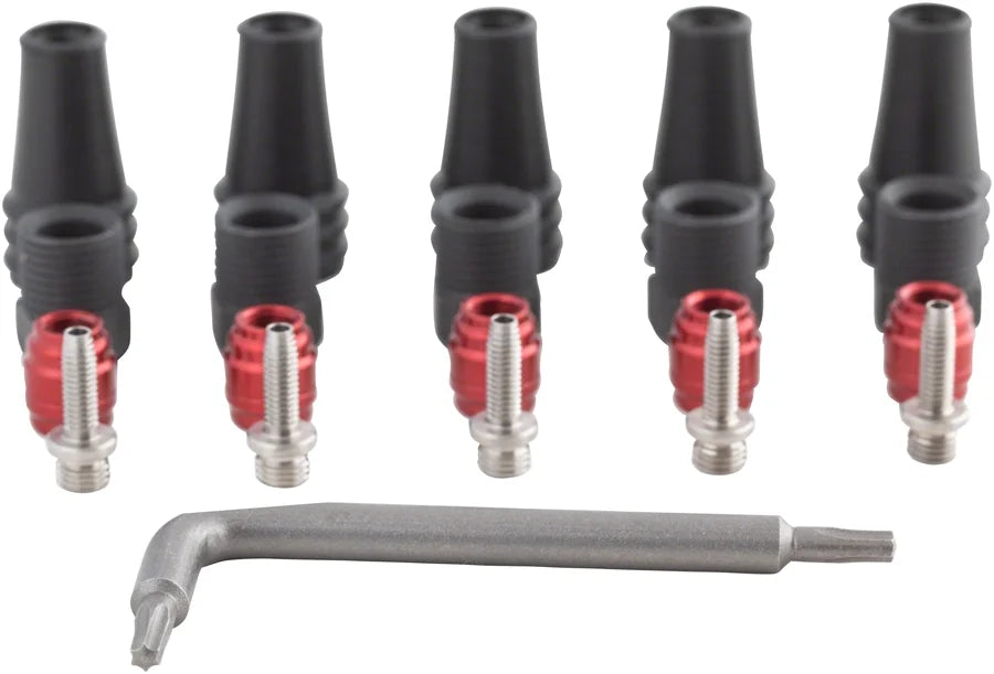 Kit Fitting Compression Brake - Hose Barbs, 2-Pc Disc 5 Red Red/Force Nuts, 5 SRAM Hose 5 Threaded Boots, Comp AXS