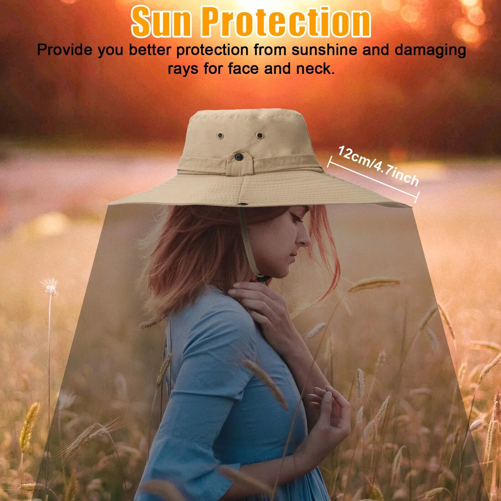 Hat Sun Bucket Brim Women UV for Cap Garden Fishing Protection Men Hiking Wide