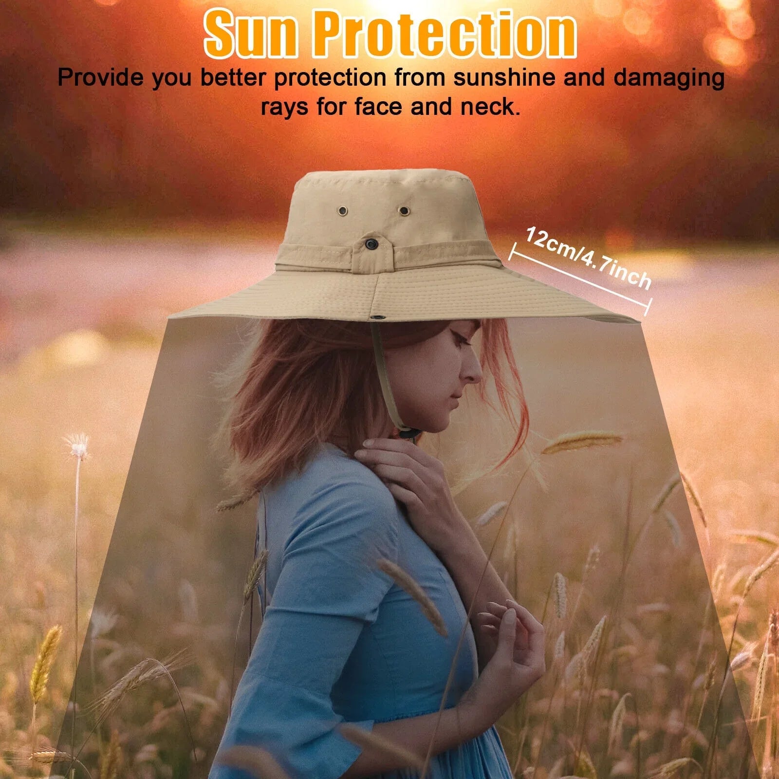 Hat Sun Bucket Brim Women UV for Cap Garden Fishing Protection Men Hiking Wide