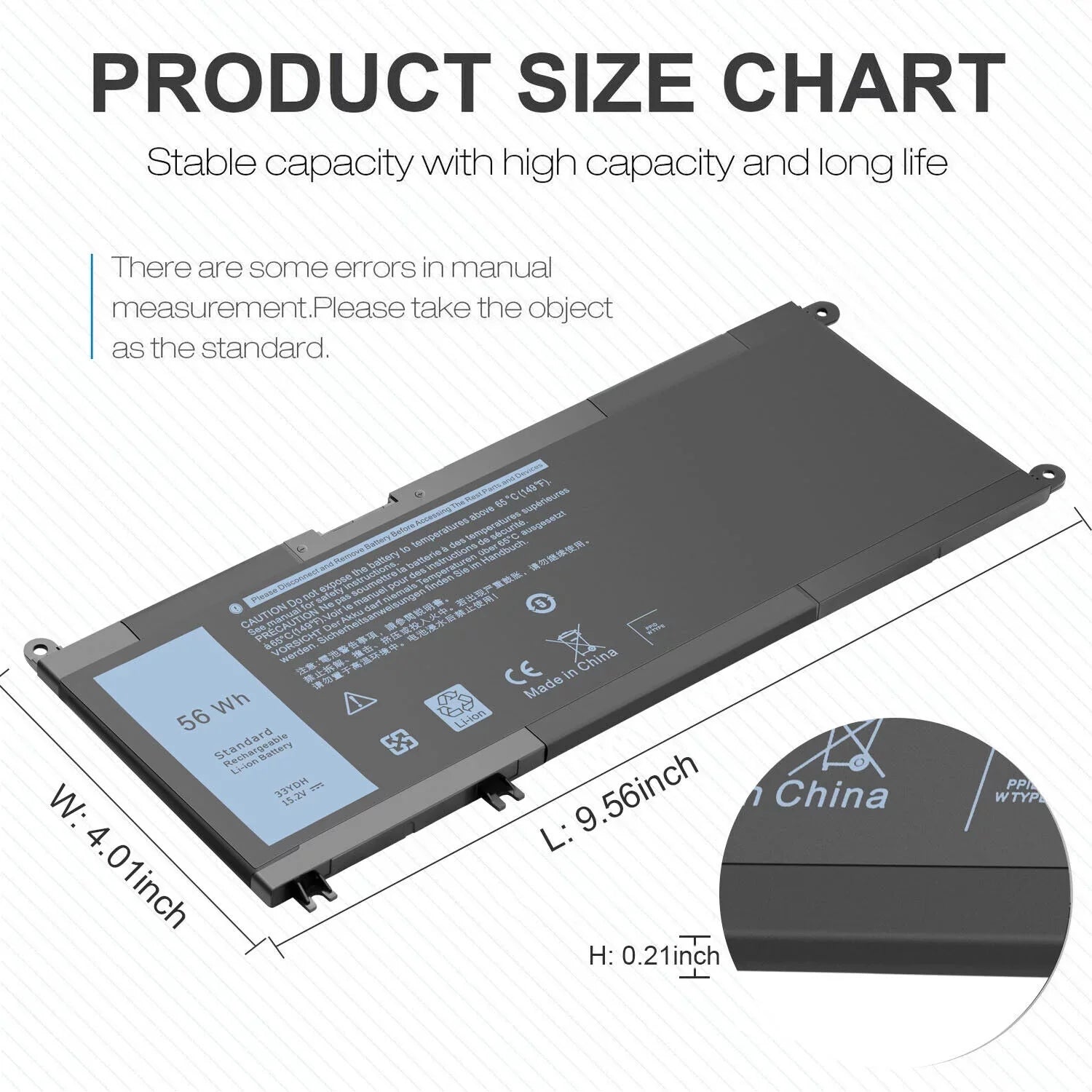 Inspiron 15 15 33YDH 7577 7570 7778 7580 7779 Dell Vostro 7786 Battery 17 For