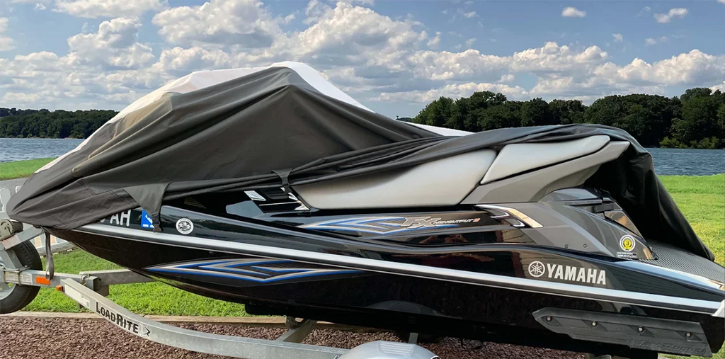 JETSKI TOP Black/Grey Cover Ski SUPER Watercraft OF 2004-2011 Jet Output PWC Cruiser Cover FX for THE LINE High HEAVY-DUTY Compatible YAMAHA