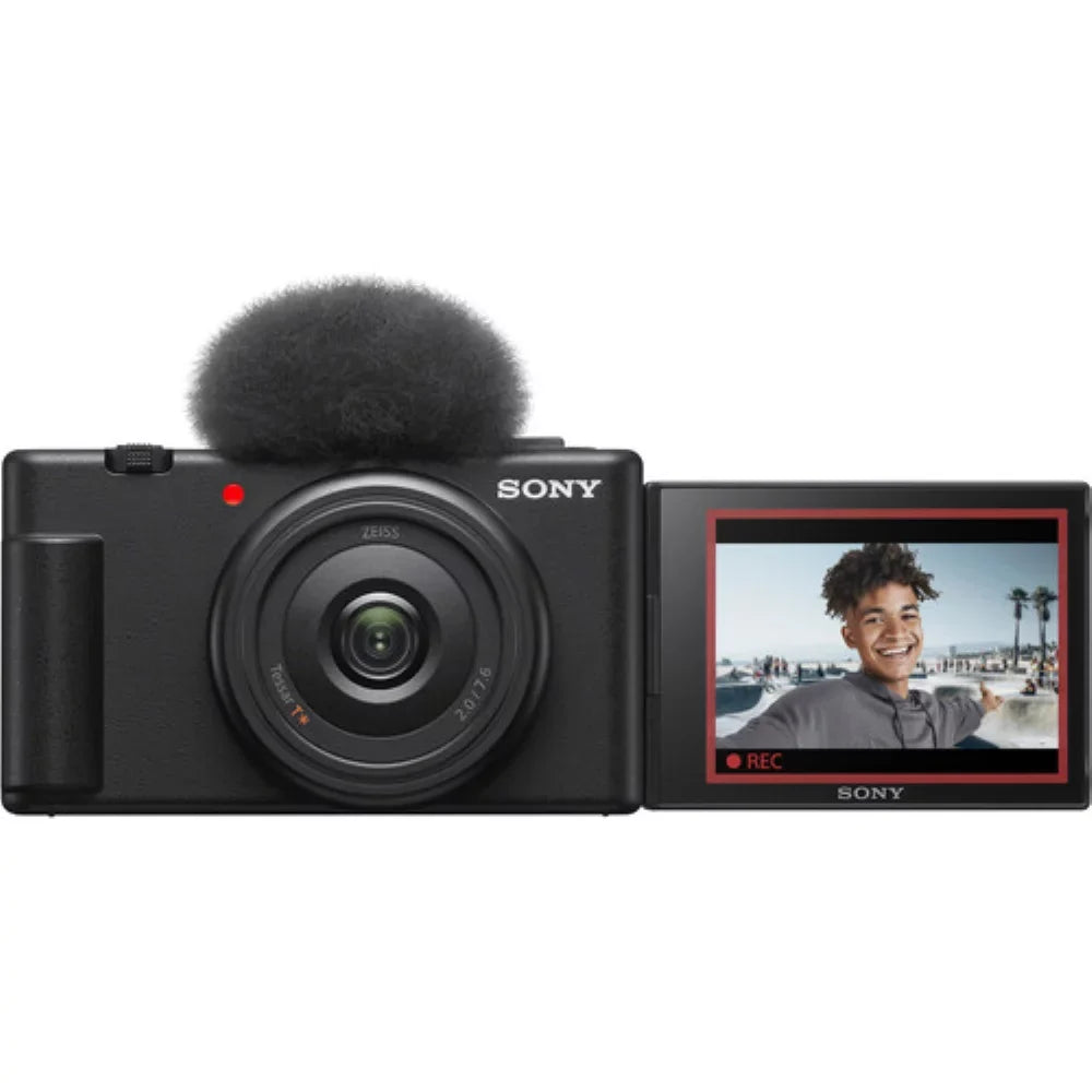 Design Kit Items) | Black + Camera ZV-1F Vlogging Camera (4 Camera with Cleaning K&M Precision + Vlogger Kit Accessory Sony Sony Cleaning Bundle Cloth