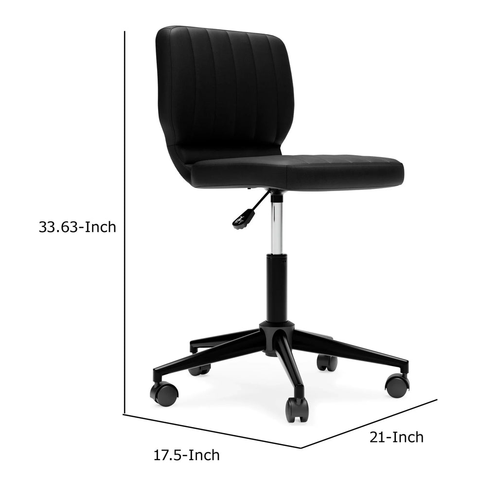 Office 18 Black Faux Inch Chanel Leather, Sara Tufted, Modern Chair, Swivel