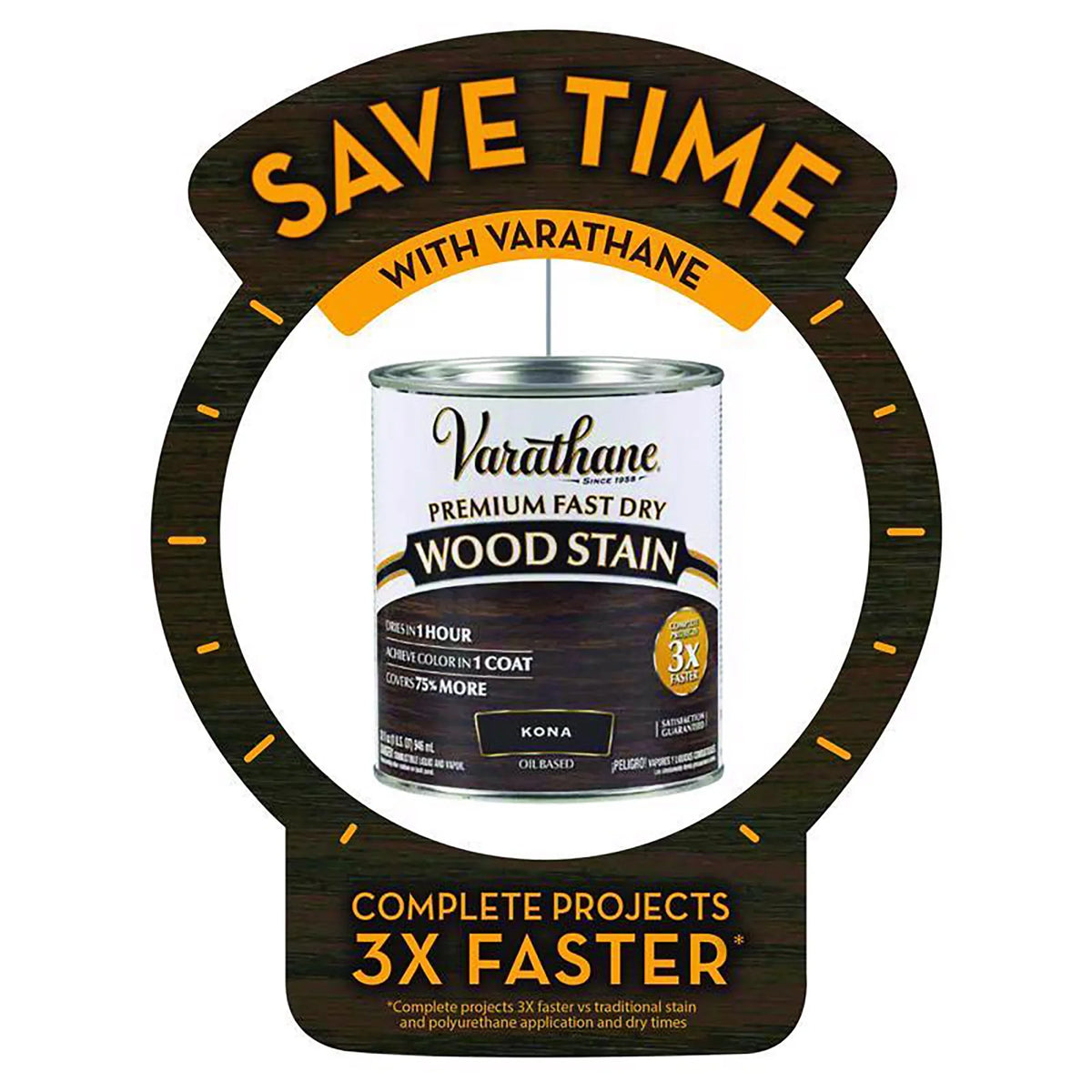 Pint, Dry Premium Varathane Wood Gray, Half Stain-307416, Pack Fast 4 Carbon