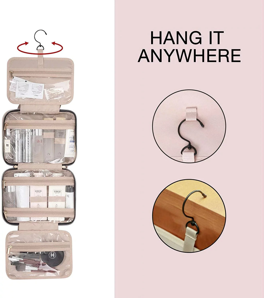 Water-resistant Makeup Shampoo, Bag for Bag Toiletry Accessories, Bag Full Cosmetic with Hook, Organizer Hanging Travel Sized Toiletries Travel Container,