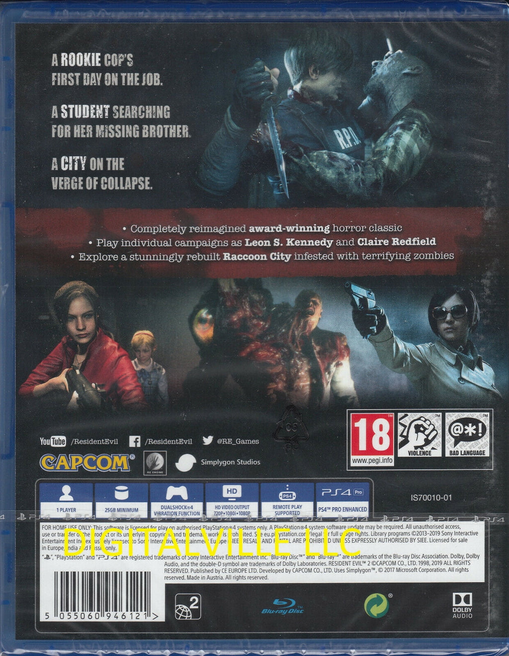 Sealed 4 PS4 Factory Evil New 2 Brand PlayStation Resident