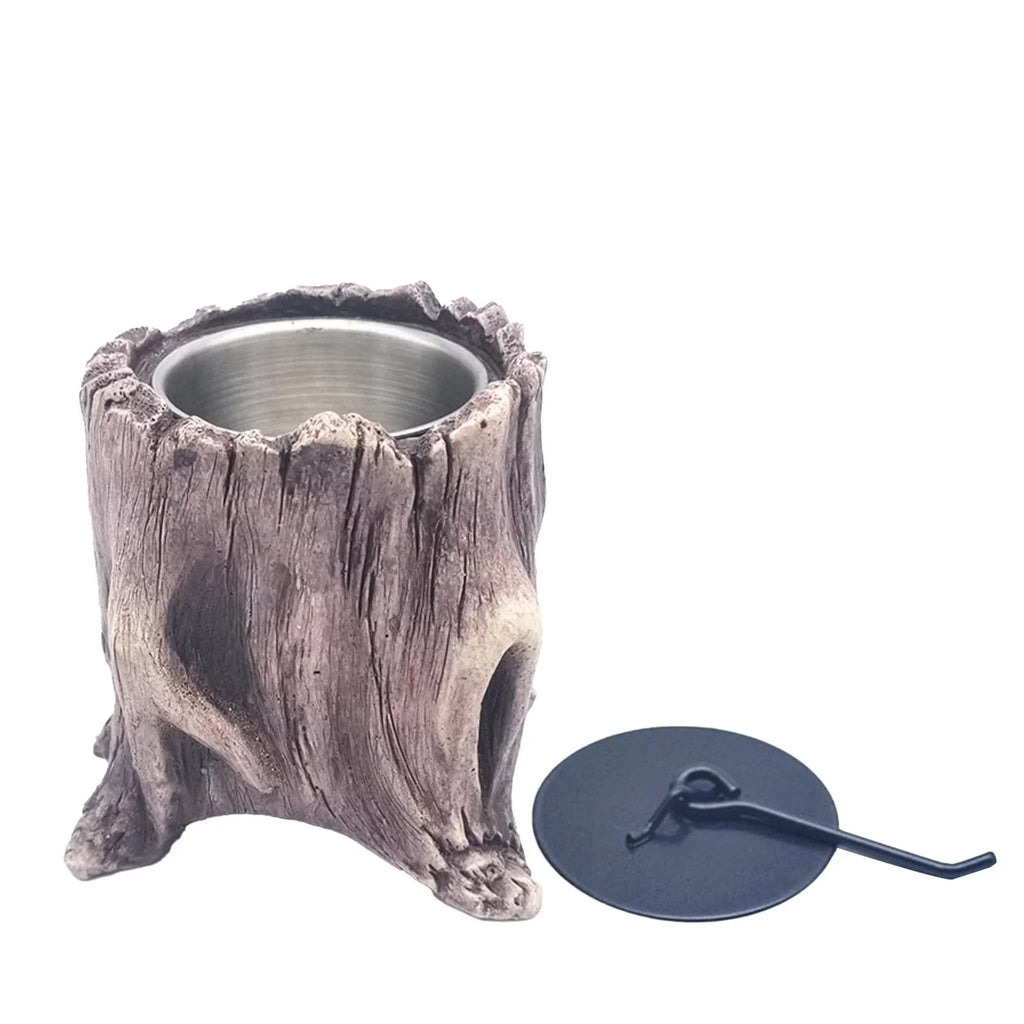 Indoor Stump Fire Bowls for Terraces Kitchen Brown Balconies Deep Portable