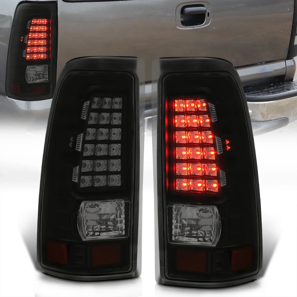 Chevy 2000 Silverado Housing Black Tail 2004 LED Compatible/Replacement Fleetside Lamps Lights For Lens Pair Distributors Sierra 2003 Driving 2006 2005 Stop AJP 1999 GMC 2002 Smoked Brake 2001 Signal