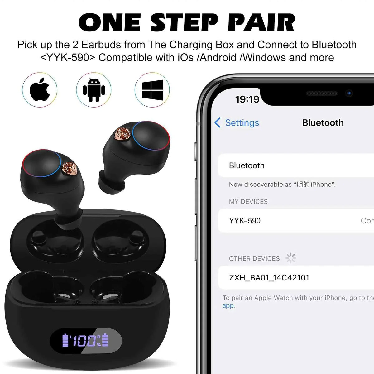Case, 5.2 Dual Compatible Boost Bass M7 Tab Bluetooth True Connection, Wireless with Bluetooth Gen) Water (3rd Lenovo Resistance, + IPX5 Connect, UrbanX Charging Balanced, Black, Earbuds