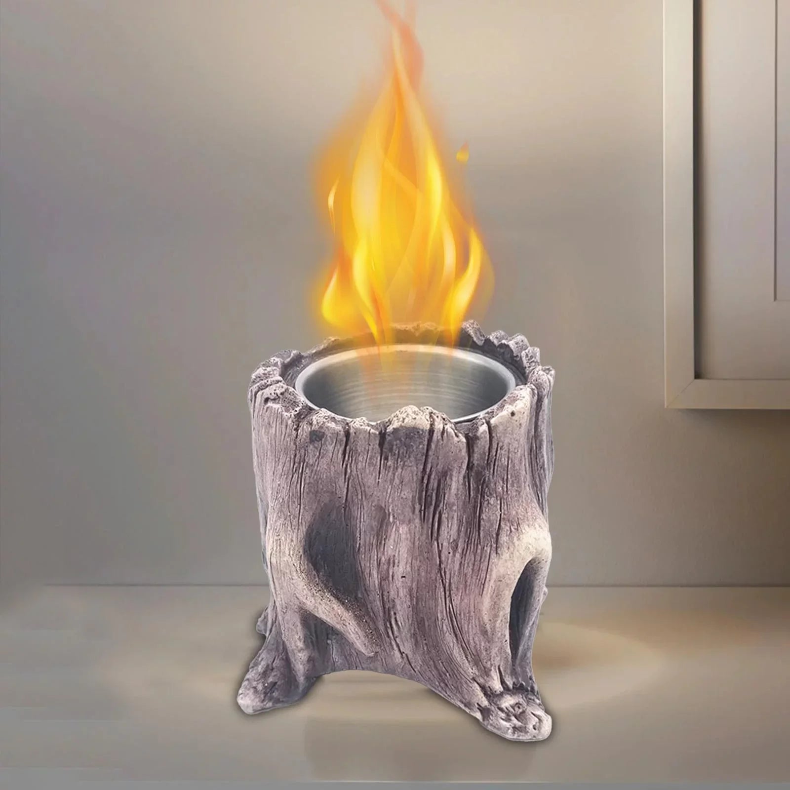 Indoor Stump Fire Bowls for Terraces Kitchen Brown Balconies Deep Portable