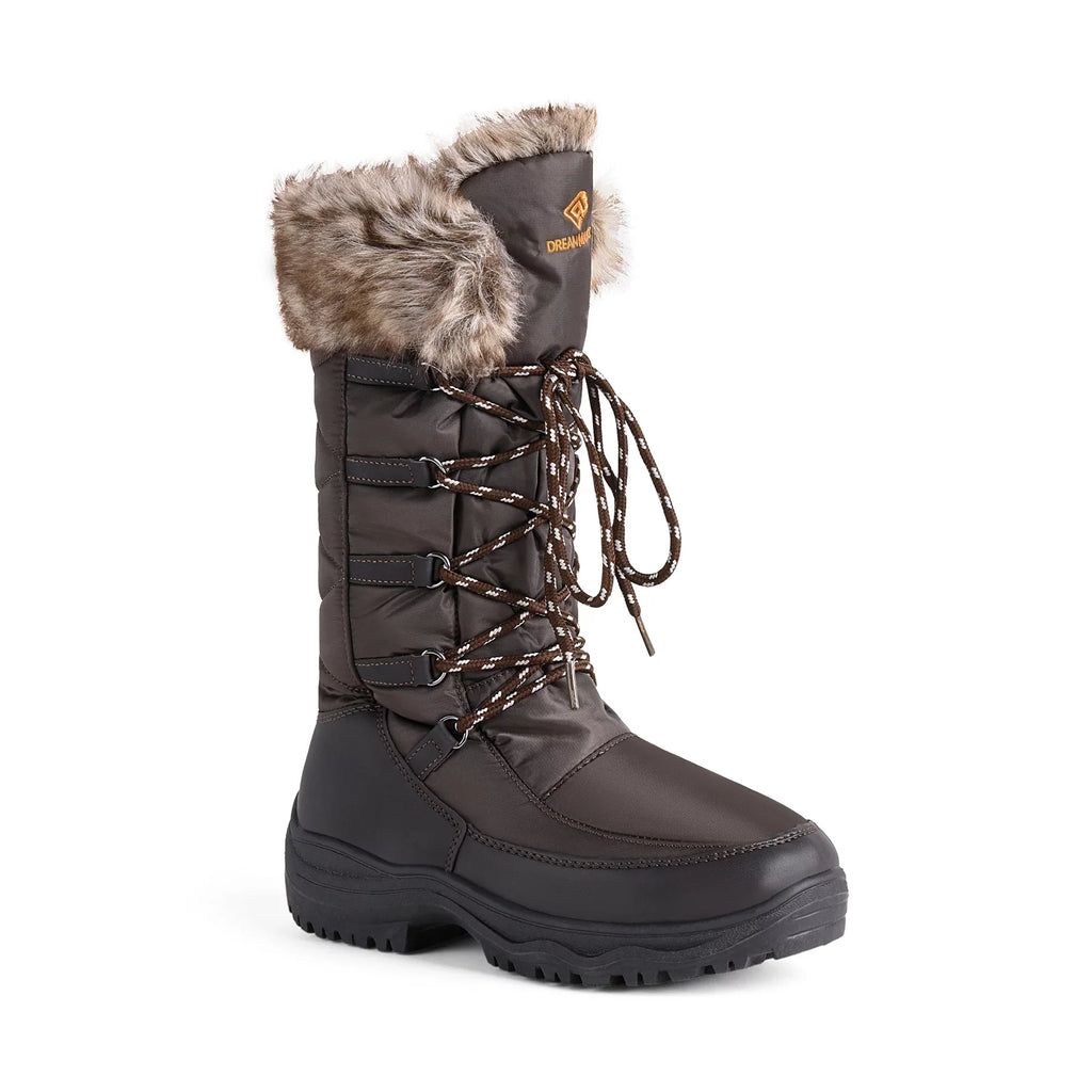 Boots Women's Calf Faux Winter Snow Boots Hiking Outdoor PAIRS DREAM Waterproof Mid Warm