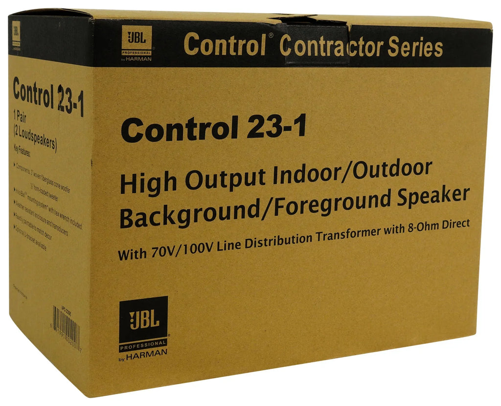 Control 23-1 JBL 70v Amp Black + Wall Commercial 3" (8) Indoor/Outdoor Speakers