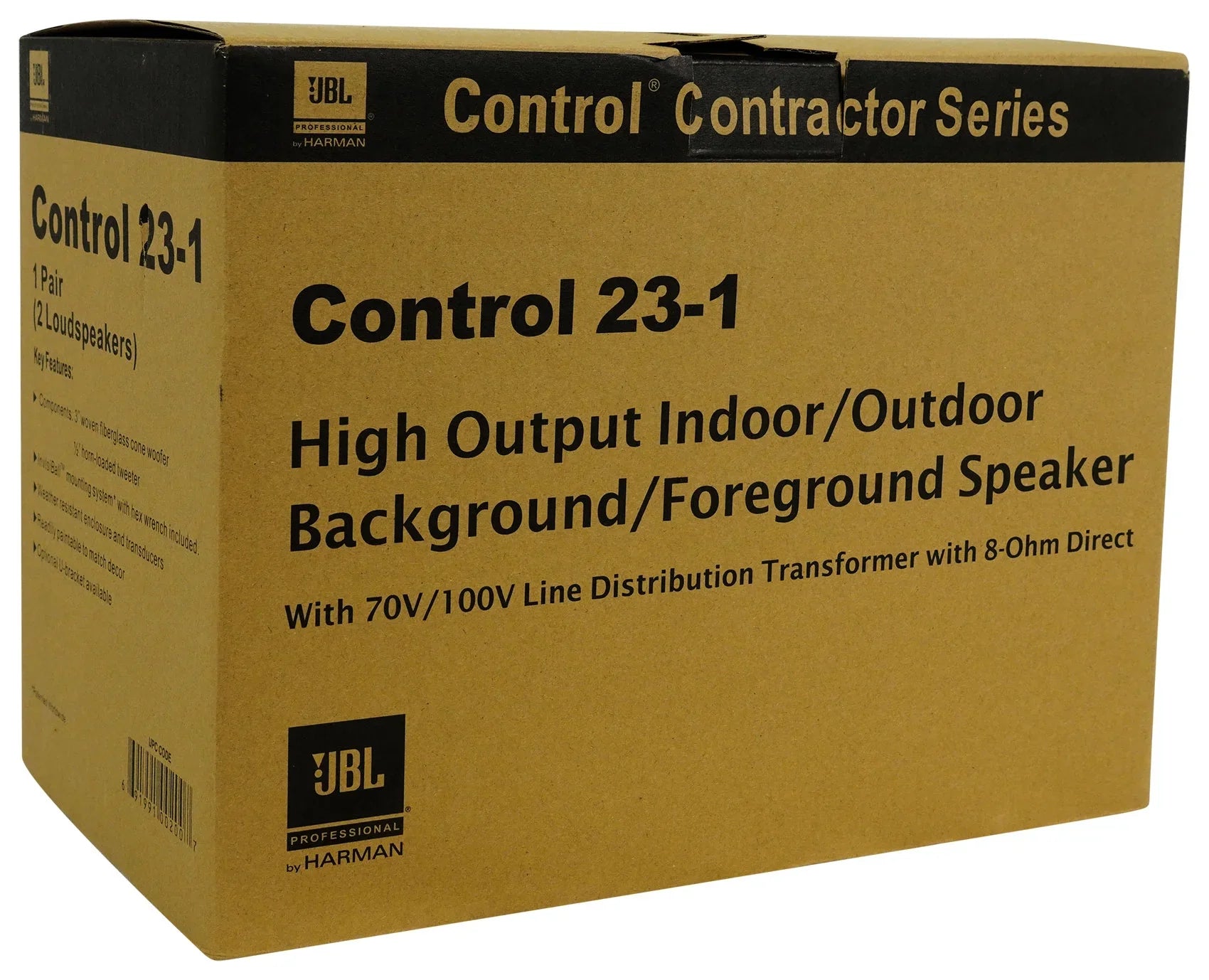 Control 23-1 JBL 70v Amp Black + Wall Commercial 3" (8) Indoor/Outdoor Speakers