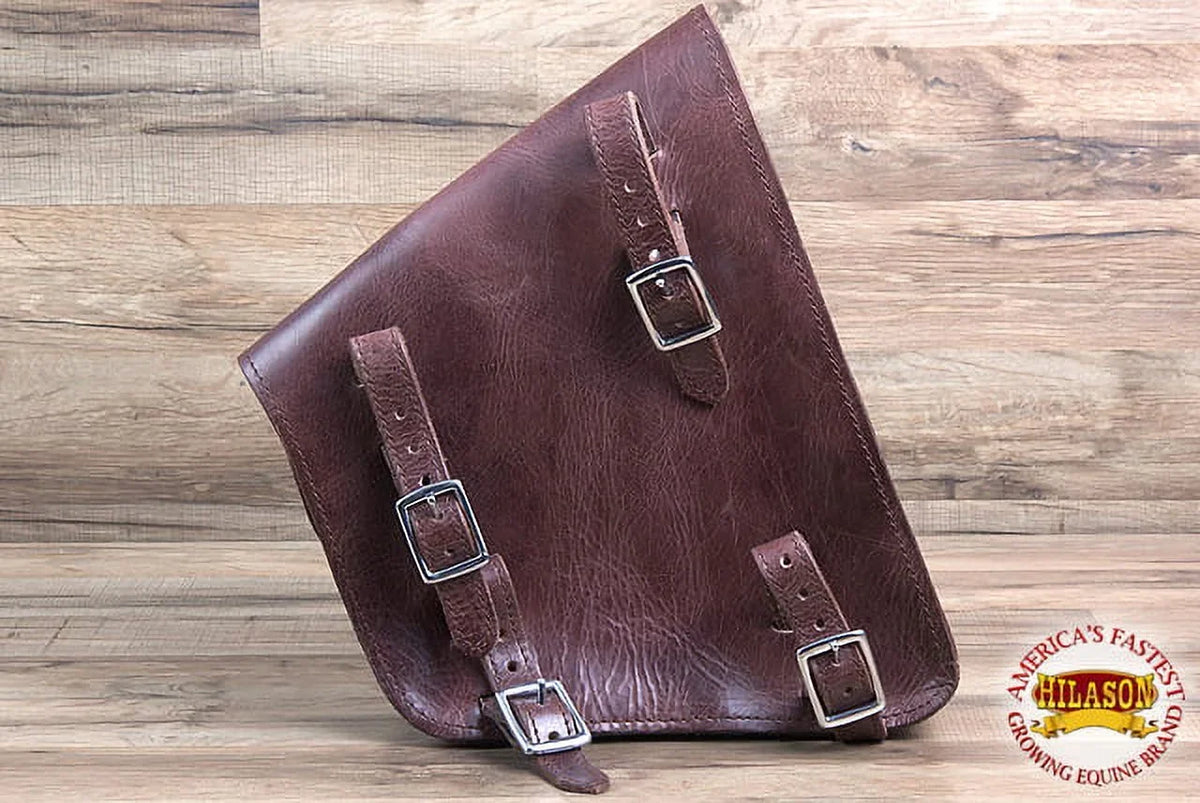 Motorcycle Right Leather 74HS Hilason Saddle Softail Side Bike Bag Rigid