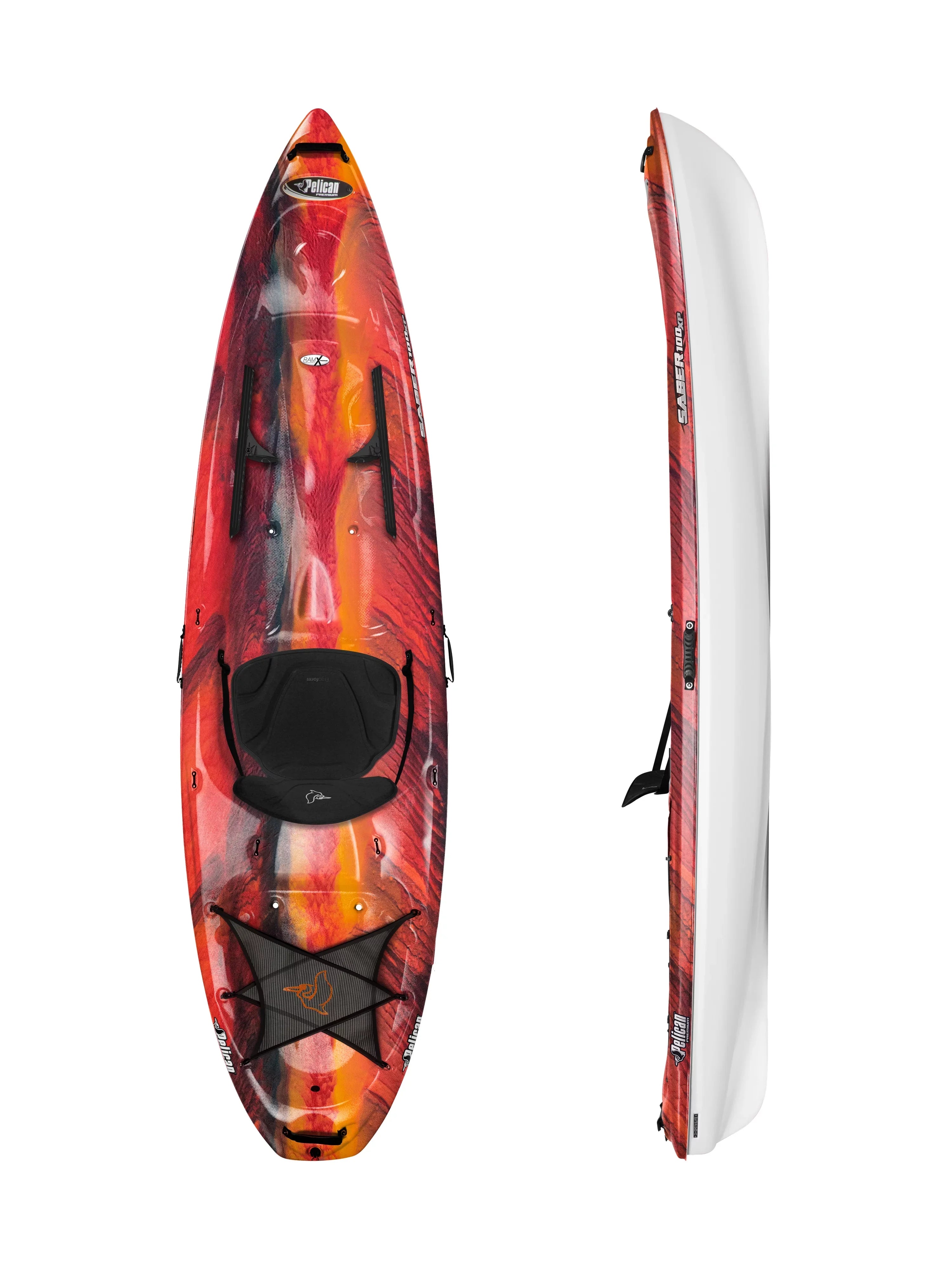 Pelican 100XP Kayak, Top 10ft On Lava/White Sit Premium Saber
