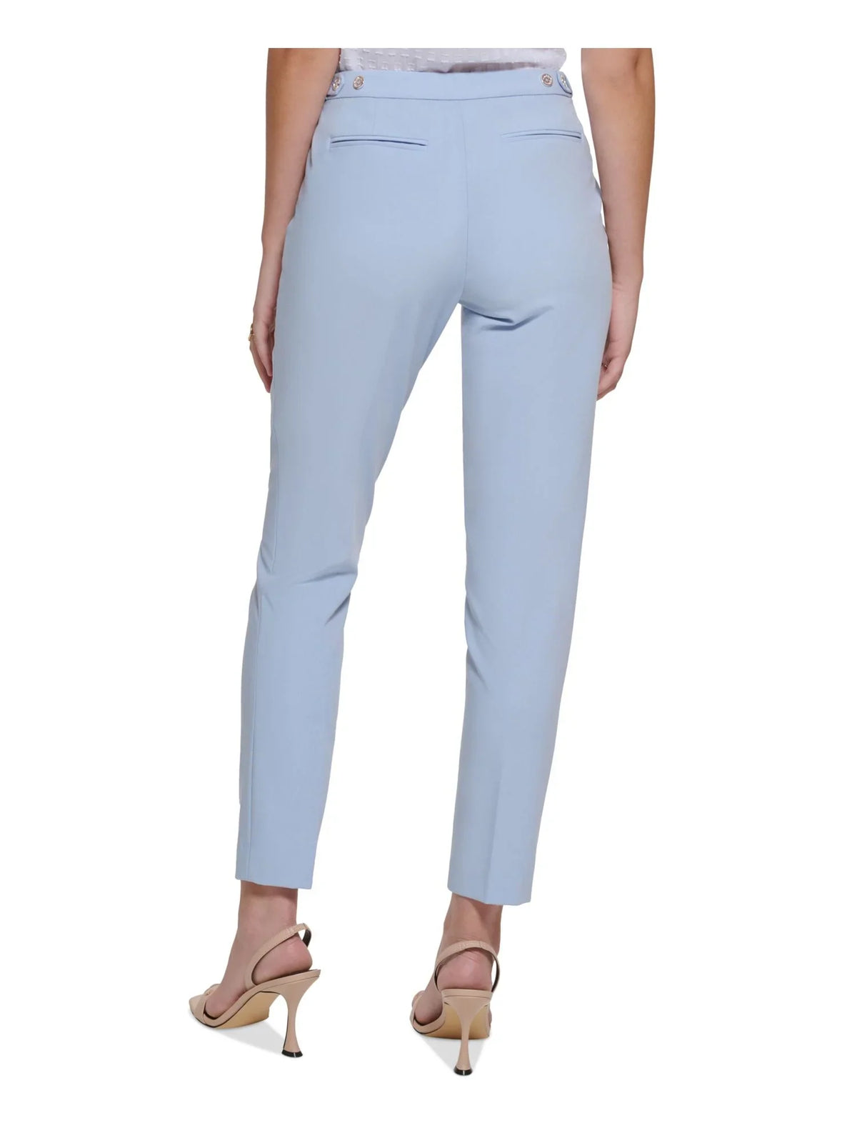 Wear Pants Zippered Womens Skinny 6P Light Pocketed To Ankle CALVIN Work Petites KLEIN Blue