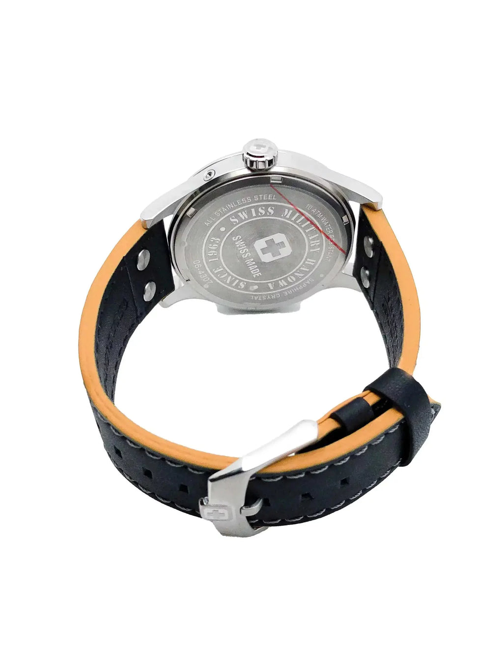 Quartz S-Steel Swiss Military Black 06-4307.04.007 Mens Hanowa Watch Dial