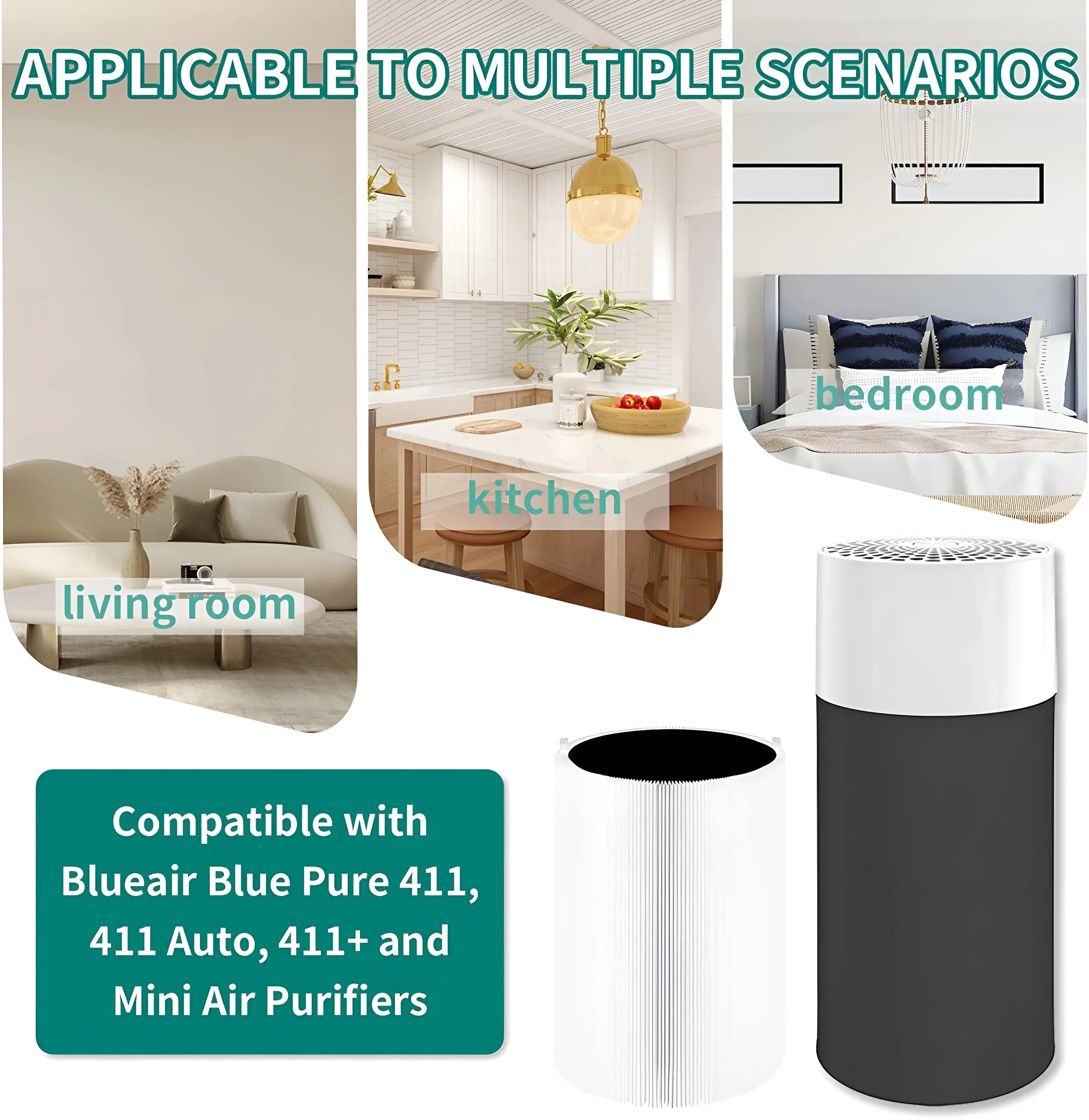 411+ for Replacement & PARTS AMI 411 Air Pure Blue Pure 411, Purifier Mini Filter Blue