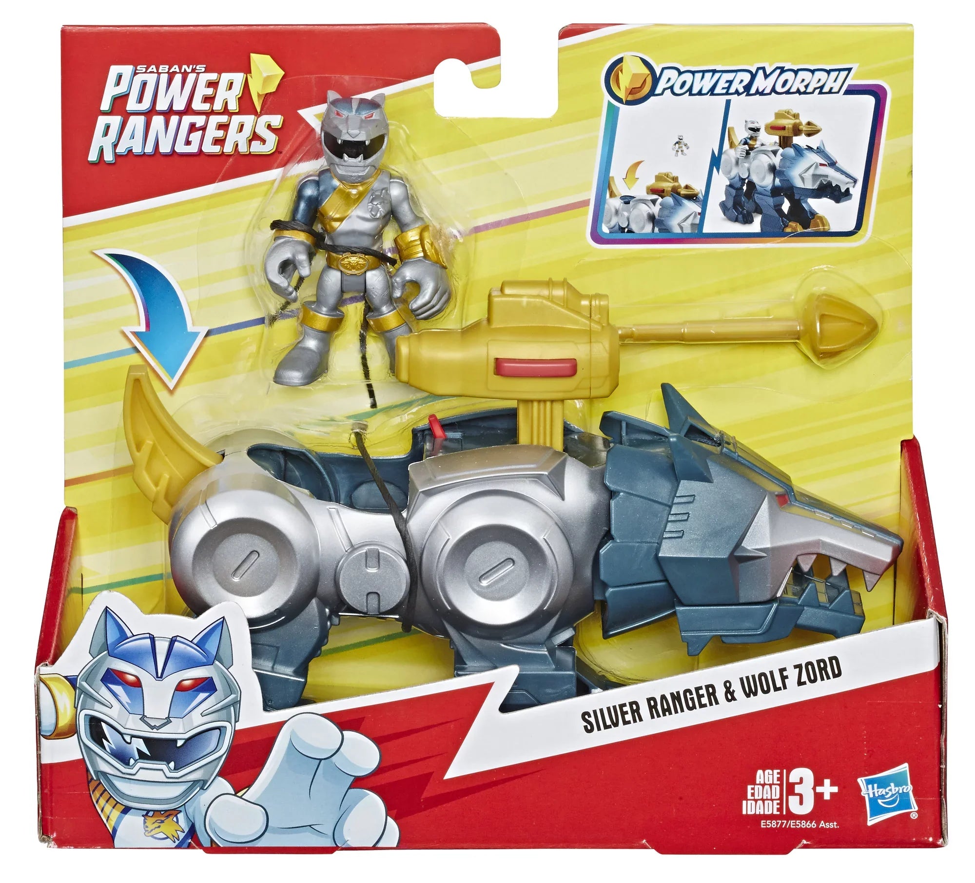 Wolf Rangers Ranger Power Silver Playskool Heroes Zord 2-Pack and Figures
