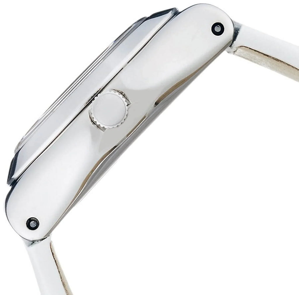 Tone Women's Leather Strap White YSS296 Watch Silver Swatch Dial