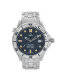 Omega Steel Automatic Diver Men Dial 2532.80 41mm Wave Seamaster Watch 300m Blue